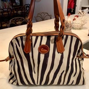 Dooney & Bourke Large Canvas Zebra Bag